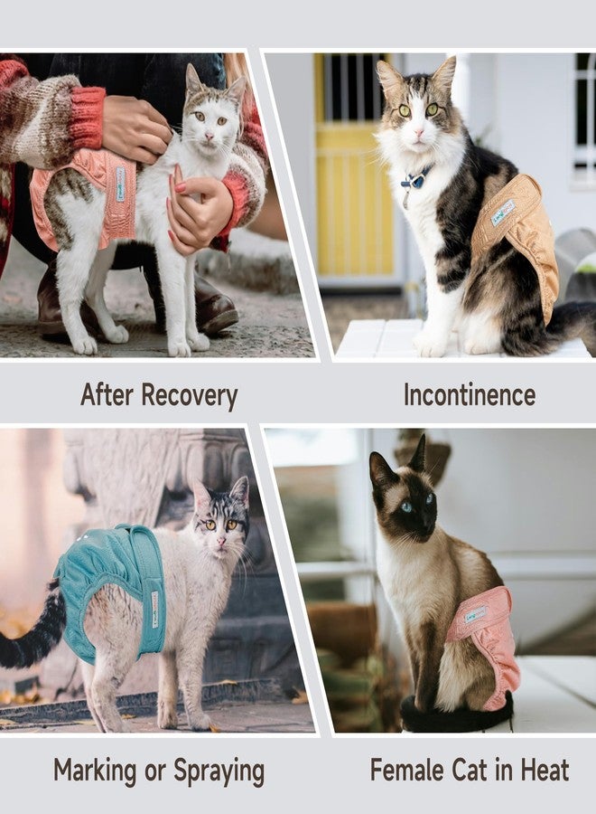 Langsprit Reusable Cat Diapers for Female and Male Cats,Washable Cat Kitten Incontinence Diapers for Male Cats Spraying,Pet Kitty Diapers for Small Medium Large Size (Large Waist Range 16-18 inches) - Image 5